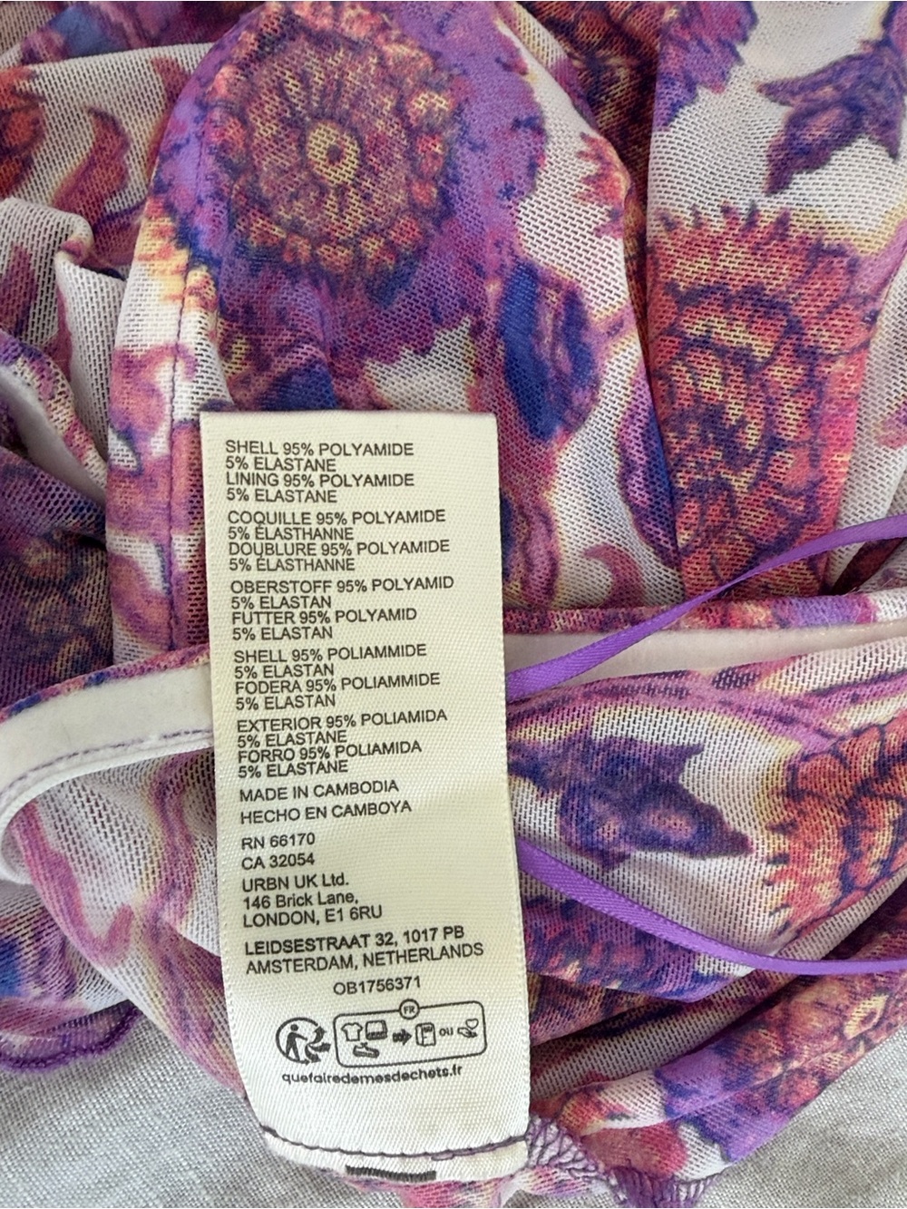 Free People Taylor Floral Mesh Asymmetrical Tube Top S - Picture 6 of 7